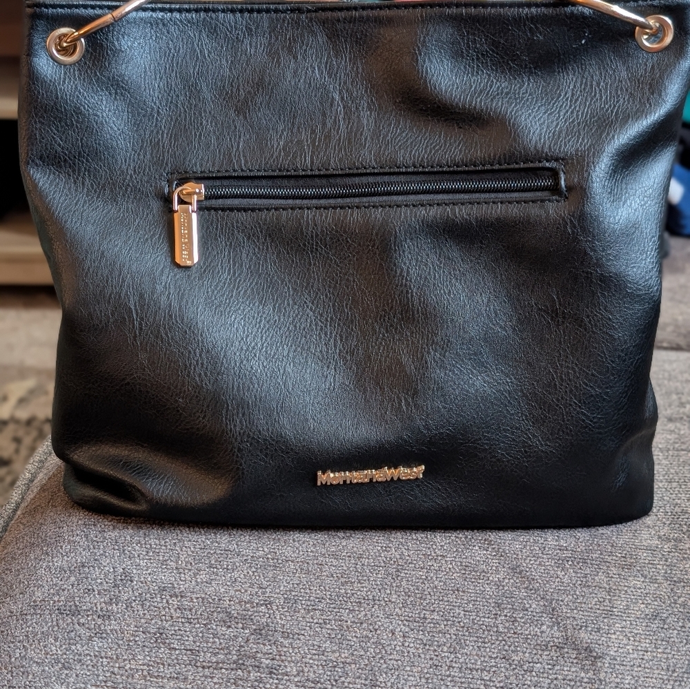 Montana West Black Shoulder Bag with Gold Accents.NWT. - Picture 7 of 10